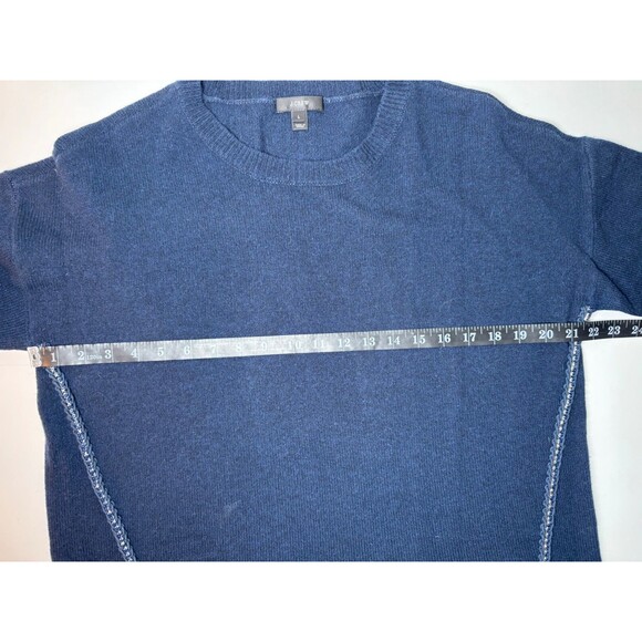 J.Crew 100% Wool Sweater Women’s Large Blue Rhinestone Embellished Preppy - Picture 4 of 12